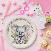 Happy First Birthday Watercolor Koala Pappteller (Party)