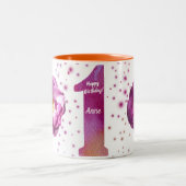 Happy First Birthday Zwei-Tone-Tasse Zweifarbige Tasse (Mittel)