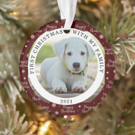 Happy First Christmas Custom Foto Ornament