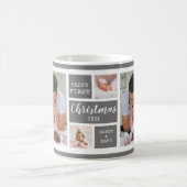 Happy First Christmas New Dad 5 Foto Collage Gray Kaffeetasse (Mittel)
