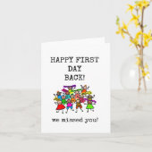Happy First Day Back, Niedliche Karte (Gelbe Blume)