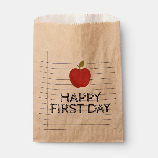 Happy First Day Back to School Apple Lehrer Favo Geschenktütchen (Vorderseite)