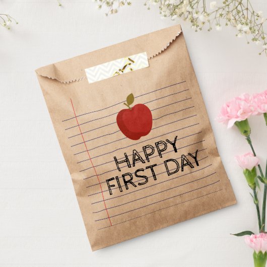 Happy First Day Back to School Apple Lehrer Favo Geschenktütchen (Versiegelt)