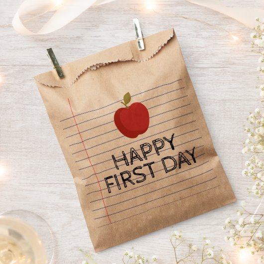 Happy First Day Back to School Apple Lehrer Favo Geschenktütchen (Ausgeschnitten)