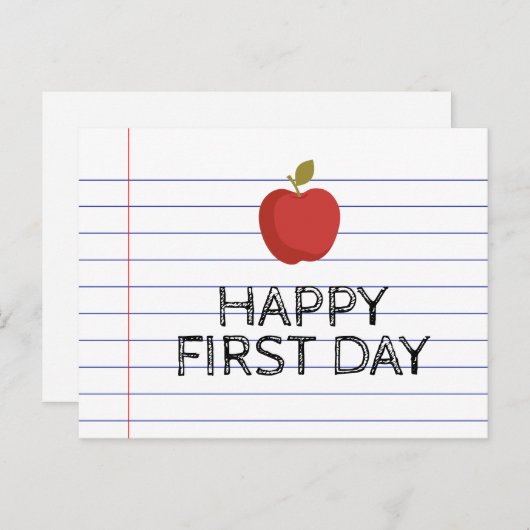 Happy First Day Back to School Apple Teacher Postkarte (Vorne/Hinten)