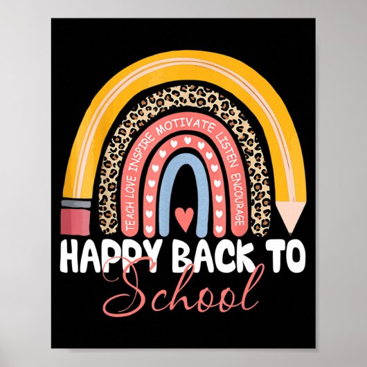 Happy First Day Back to School Teacher Student Poster (Vorne)
