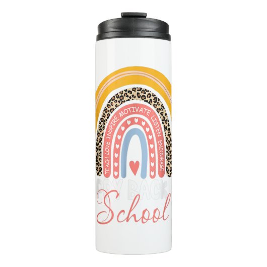 Happy First Day Back to School Teacher Student Thermosbecher (Vorderseite)
