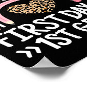 Happy First Day Of 1st Grade Leopard Rainbow Teach Poster (Ecke)