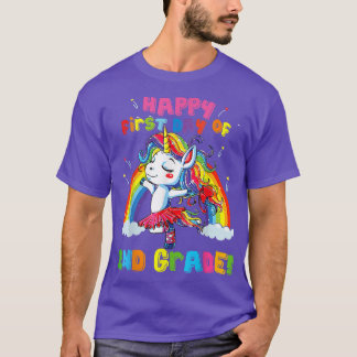 Happy First Day of 2 Grade Unicorn Girls Back to T-Shirt