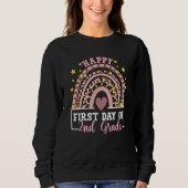 Happy First Day of 2nd Grade Rainbow Leopard Teach Sweatshirt (Vorderseite)