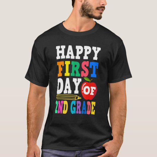 Happy First Day Of 2nd Grade School Teacher Studen T-Shirt (Vorderseite)