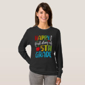 Happy First Day Of 5th Grade Cute Back To School T-Shirt (Vorne ganz)
