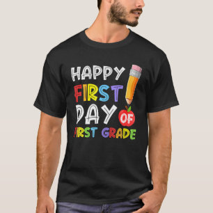 Happy First Day of First Grade Pencil Apfel Back T T-Shirt