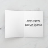 Happy First Day of HIgh School mit Namen Karte (Innenseite)