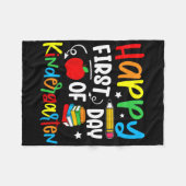 Happy First Day Of Kindergarten Back To School Tea Fleecedecke (Vorderseite (Horizontal))