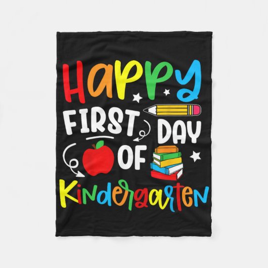 Happy First Day Of Kindergarten Back To School Tea Fleecedecke (Vorderseite)