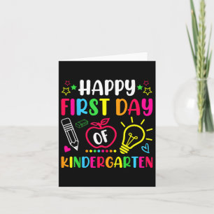 Happy First Day Of Kindergarten Teacher Kids Back Karte