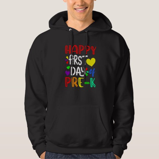 Happy First Day Of Pre K Cute Back To School Hoodie (Vorderseite)