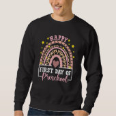 Happy First Day of Preschool Rainbow Leopard Teach Sweatshirt (Vorderseite)