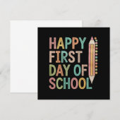 Happy First Day of School Back to School Einladung (Vorne/Hinten)
