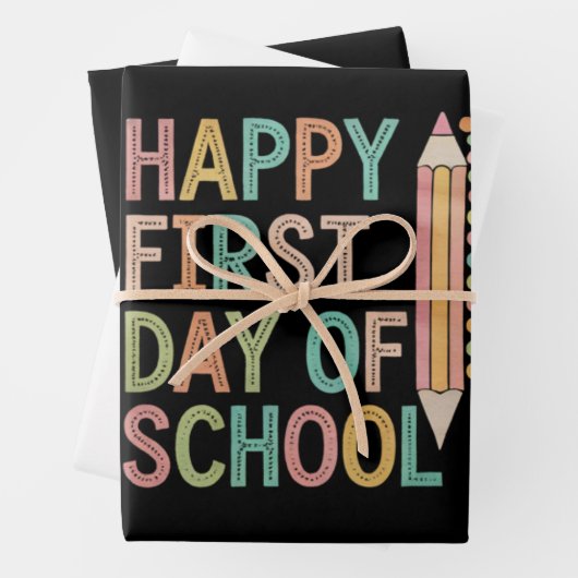 Happy First Day of School Back to School Geschenkpapier Set (Beispiel)