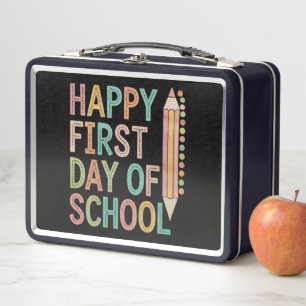 Happy First Day of School Back to School Metall Brotdose