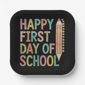 Happy First Day of School Back to School Pappteller (Vorderseite)