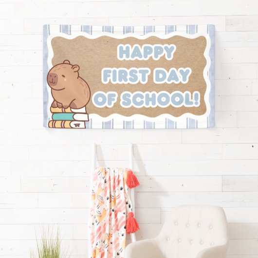Happy First Day of School Banner Pre=K Capybara (Insitu)