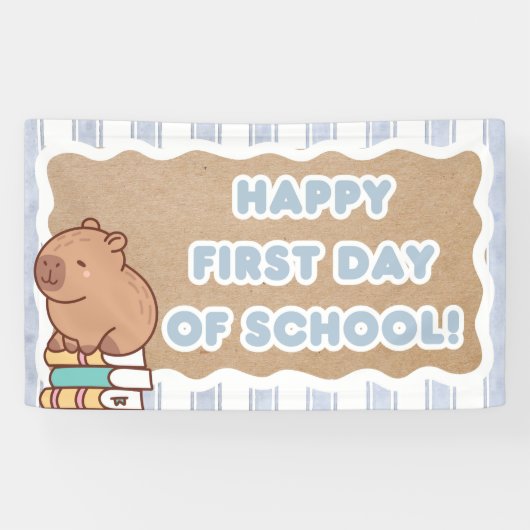 Happy First Day of School Banner Pre=K Capybara (Horizontal)
