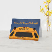 Happy First Day of School Bus Karte (Gelbe Blume)
