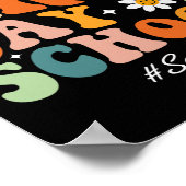 Happy First Day of School Nurse Groovy Retro zurüc Poster (Ecke)