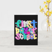 Happy First Day of School Preppy Teacher Kinder zu Karte (Gelbe Blume)