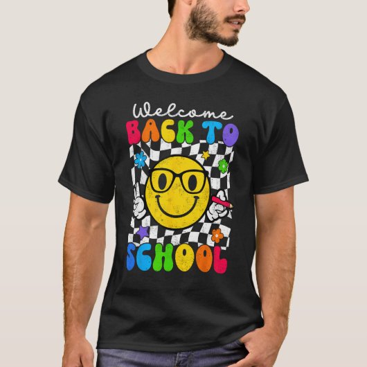 Happy First Day of School Smile Happy Face Back To T-Shirt (Vorderseite)