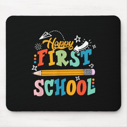 Happy First Day Of School Teacher Student Kid Back Mousepad (Vorne)