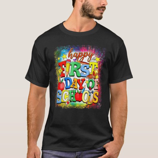 Happy First Day Of School Welcome Back To School K T-Shirt (Vorderseite)