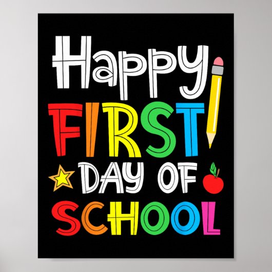Happy First Day Of School Welcome Byck To School  Poster (Vorne)