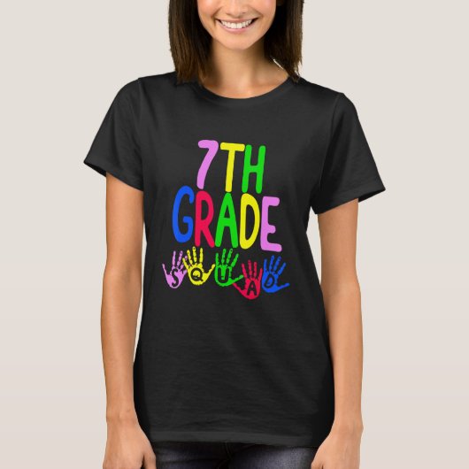 Happy First Day Of Seventh 7th Squad Grade Teacher T-Shirt (Vorderseite)