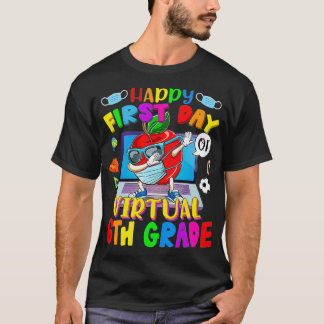 Happy First Day of Virtual 6th Grade Apfelbezug T-Shirt