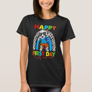 Happy First Day School Dalmatiner Hund zurück in S T-Shirt