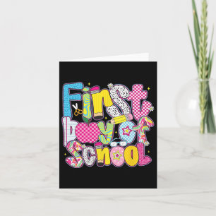Happy First Day School Hallo Lehrer Kinder zurück Karte