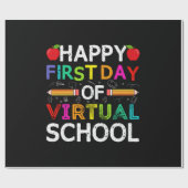 Happy First Day Virtual of School Geschenkpapier (Flach)