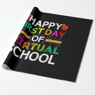Happy First Day Virtual of School Geschenkpapier