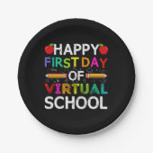 Happy First Day Virtual of School Pappteller (Vorderseite)