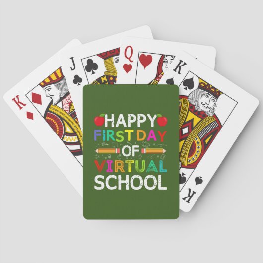 Happy First Day Virtual of School Spielkarten (Rückseite)