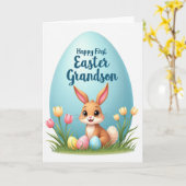 Happy First Easter Grandson Card Karte (Gelbe Blume)