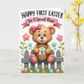Happy First Easter Niece Card Karte (Gelbe Blume)