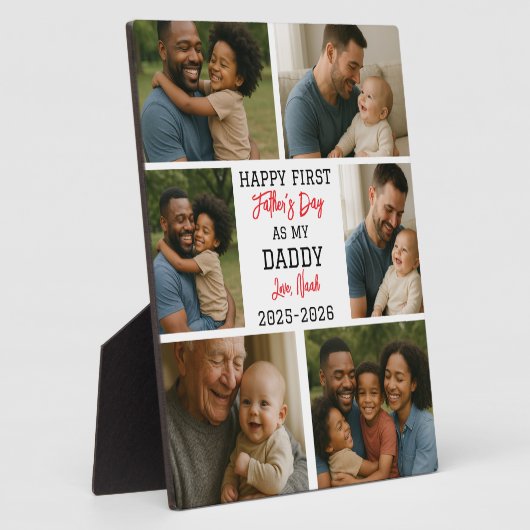 Happy First Father Day Photo Collage Fotoplatte (Seite)