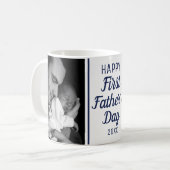 Happy First Father's Day 2 Photo Blue And White Kaffeetasse (Vorderseite Links)