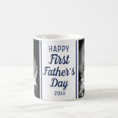 Happy First Father's Day 2 Photo Blue And White Kaffeetasse (Mittel)