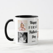 Happy First Father's Day Black 8 Photo Collage Dad Tasse (Links)